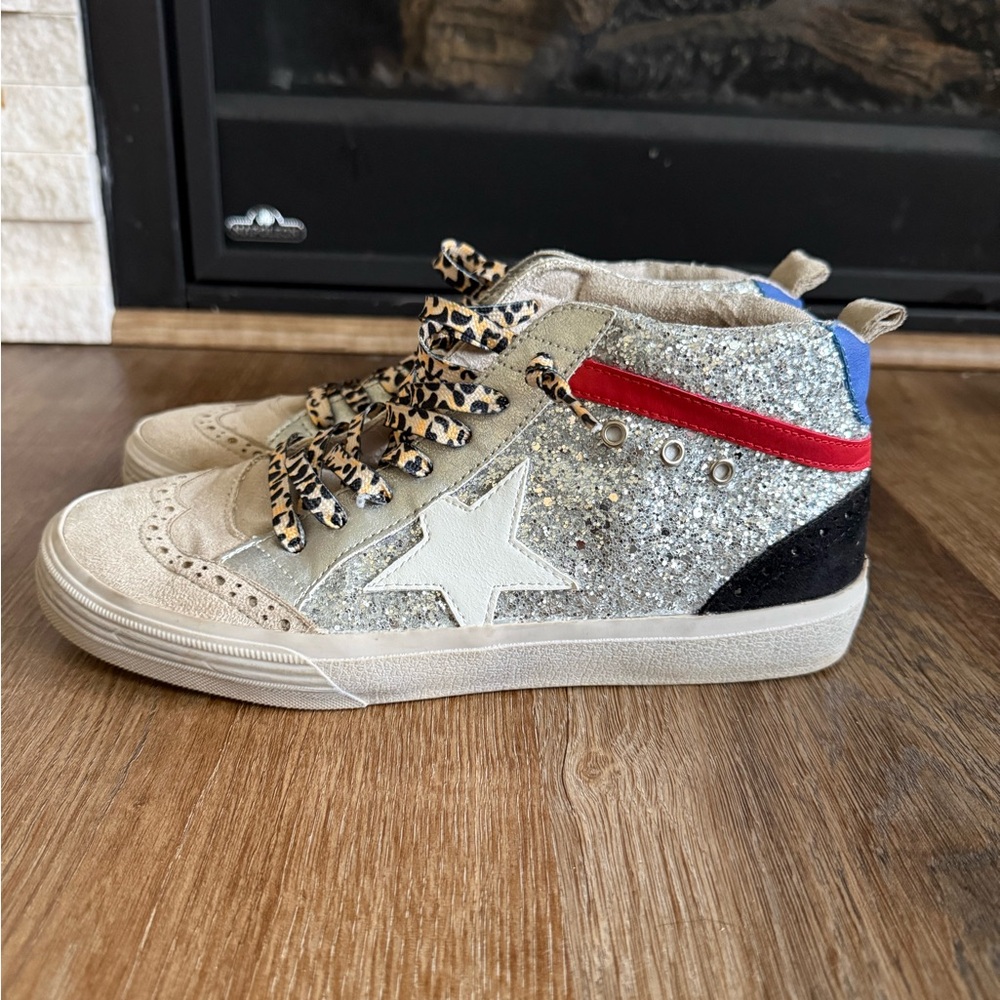 SHU SHOP Stylish Glitter High-Top Shoes
